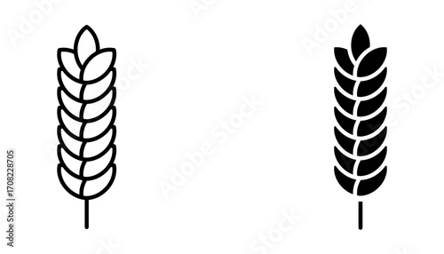 Farm wheat ears Icon set .Symbol isolated white background. vector illustration. color editable.