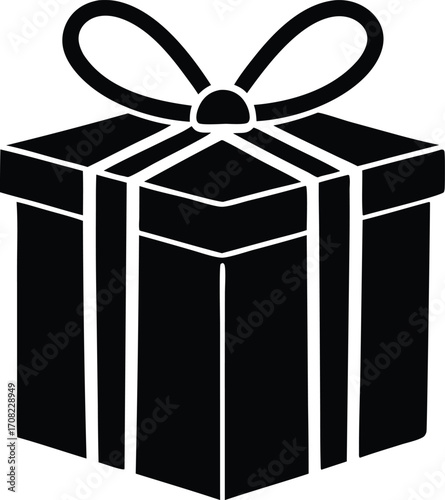 Cute gift box vector icon.