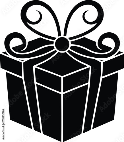 Elegant gift box vector icon.