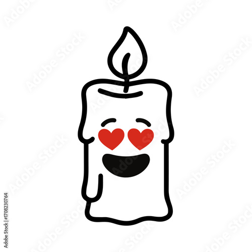 character emotion candle love vector on white background Vector icon character with emotion