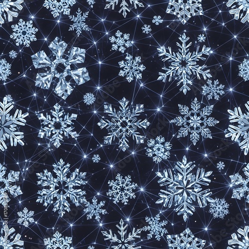 Snowflake winter pattern christmas snow crystal design holiday background decorative ice frost cool season