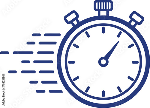 Speedy stopwatch vector illustration for time tracking and performance metrics