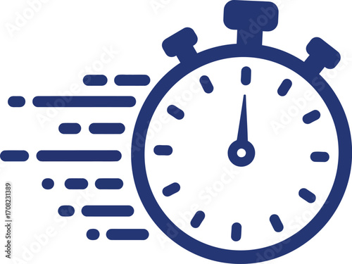 Scalable vector stopwatch icon for time management and speed illustrations