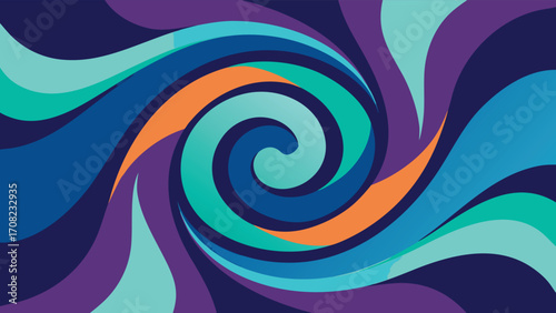 Vibrant Swirling Abstract Background with Gradient Colors vortex