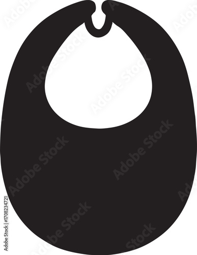 Baby bib silhouette, perfect for newborn, infant, maternity, and baby care designs.