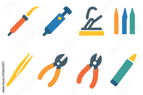 Colorful Soldering Tools Icons