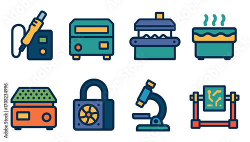 Colorful Soldering Tools Icons