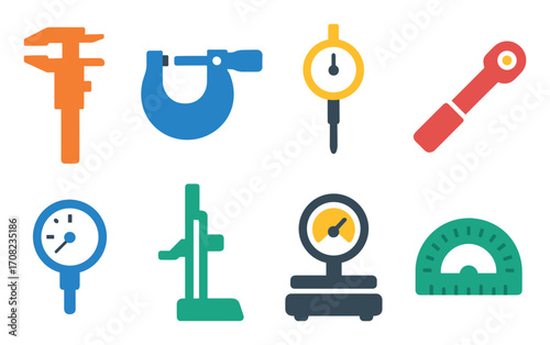 Colorful Measuring Instruments Icons