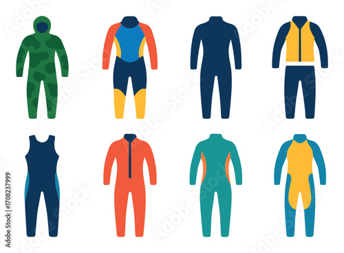 Diving Suit Icon Set