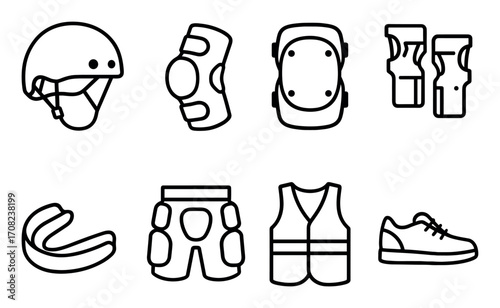 Skateboarding Safety Icons