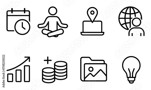Freelancing Icons Set