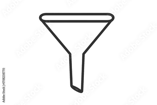 Funnel thin line icon. Sales funnel for marketing and lead generation. Vector filter symbol for data processing, sorting, analysis. Conversion pipeline and workflow concept.