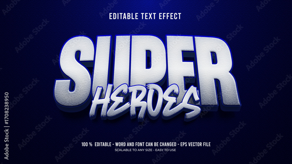 Obraz premium super heroes editable text effect