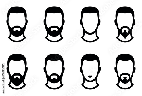 Modern Beard Icon Set