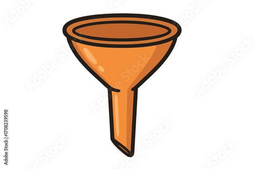 Sales funnel vector icon for marketing conversion. Lead generation pipeline symbol. Business infographic element. Filter process cartoon illustration for data analysis concept.