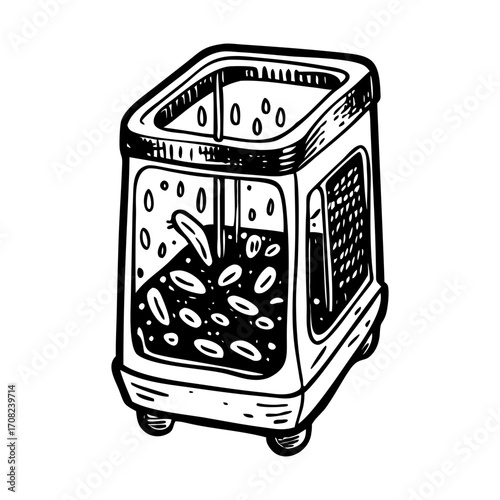 A vintage style illustration showing shaking incubator