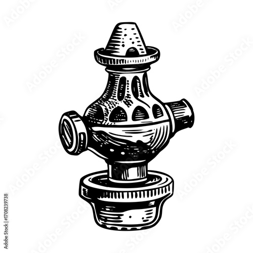 A vintage style illustration showing distillation joint