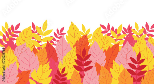 A beautiful arrangement of colorful autumn leaves in a vibrant display of seasonal change.