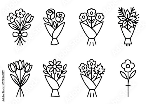 Minimalist Bouquet Icons