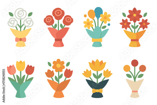 Colorful Bouquet Icons