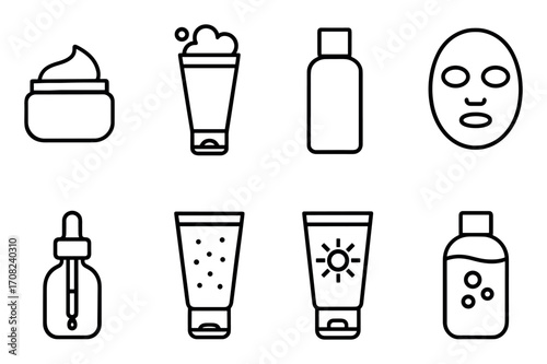 Minimalist Face Care Icons