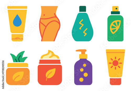 Colorful Body Care Icons