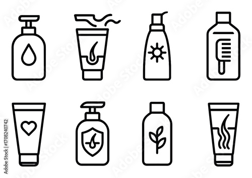 Minimalist Haircare Icons