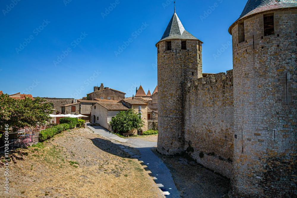 Obraz premium Cité médiévale de Carcassonne, Département de l’Aude, Occitanie, France, Europe