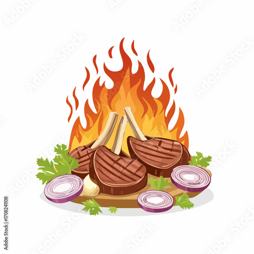 Fleisch auf einem Grill