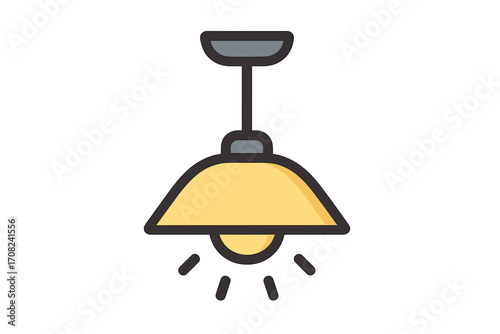 Modern wall lamp icon vector illustration with thin lines and transparent background for websites, apps, cards, Books, home lighting design, contemporary decor