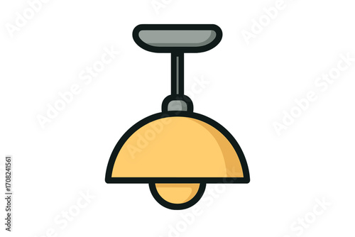 Modern wall lamp icon vector design for websites, apps, books, cards. Minimalist cartoon light fixture illustration with transparent background, indoor lighting decor symbol.