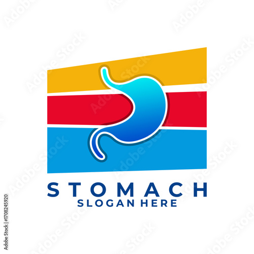 Stomach logo design colorful concept. Stomach apps logo icon