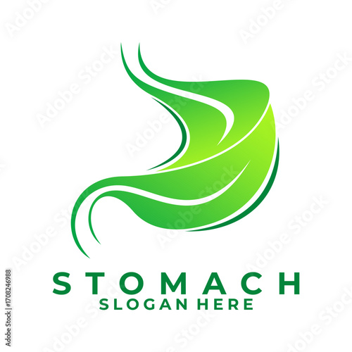Stomach Green logo design vector. Healthy Stomach logo template. Nature stomach logo icon