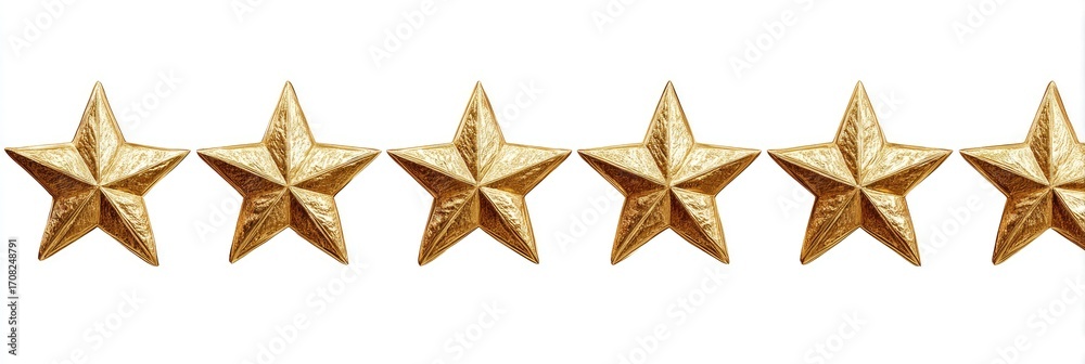 Obraz premium Gold stars arranged in a horizontal line (1)