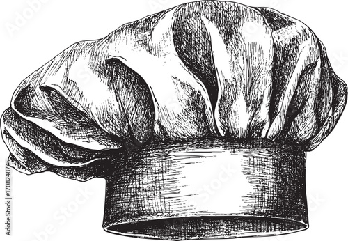 Chef hat illustration on a white background. This vector illustration can be used in any size you like for advertising, logos, and other work.