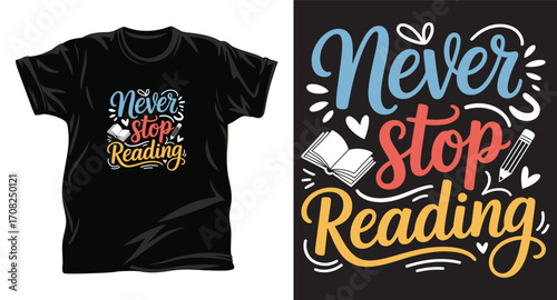 Reading graphic vector T shirt design print.