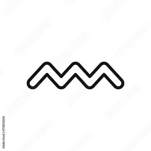 Aquarius icon in line style for horoscope, star, and cosmic design.