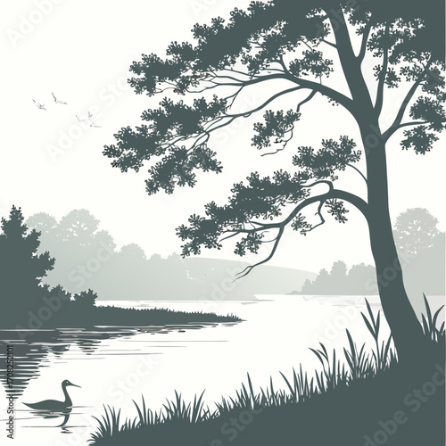 landscape with trees