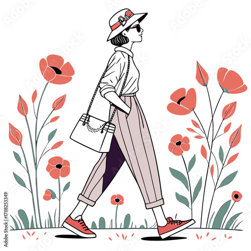 girl with flowers