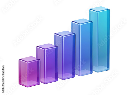 Free Download Growing bar chart transparent glass effect white background, isolated on transparent background - GFXLoad