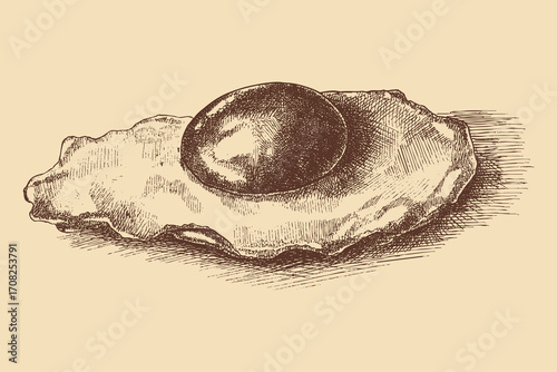 Fried egg illustration in a vintage style. This vector illustration can be used in any size you like for advertising, logos, and other work.