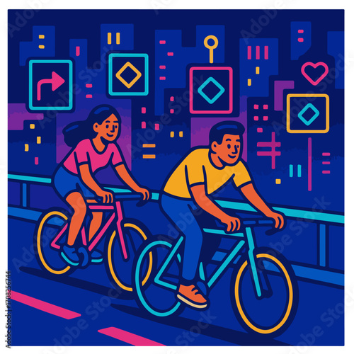 Social Group Ride — Friends Cycling Through the City