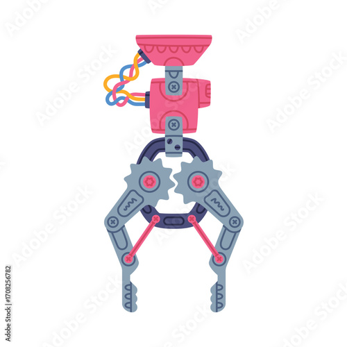 Mechanical Grip and Grabbing Machine Robotic Tool Vector Illustration