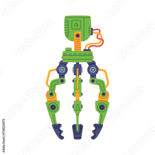 Mechanical Grip and Grabbing Machine Robotic Tool Vector Illustration