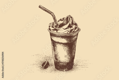 Milkshake illustration in a vintage style. This vector illustration can be used in any size you like for advertising, logos, and other work.