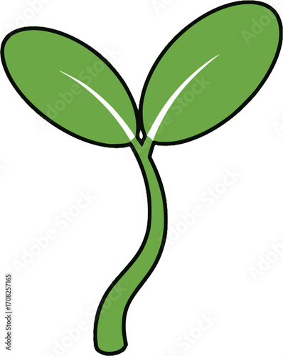 Green sprout seedling illustration new growth plant nature organic isolated vector
