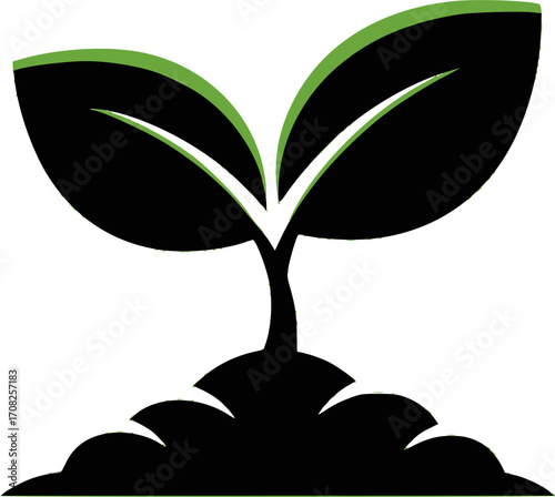 Green sprout seedling illustration new growth plant nature organic isolated vector

