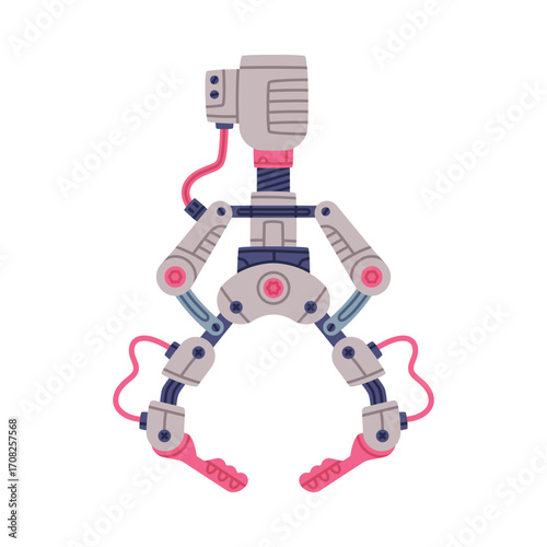 Mechanical Grip and Grabbing Machine Robotic Tool Vector Illustration