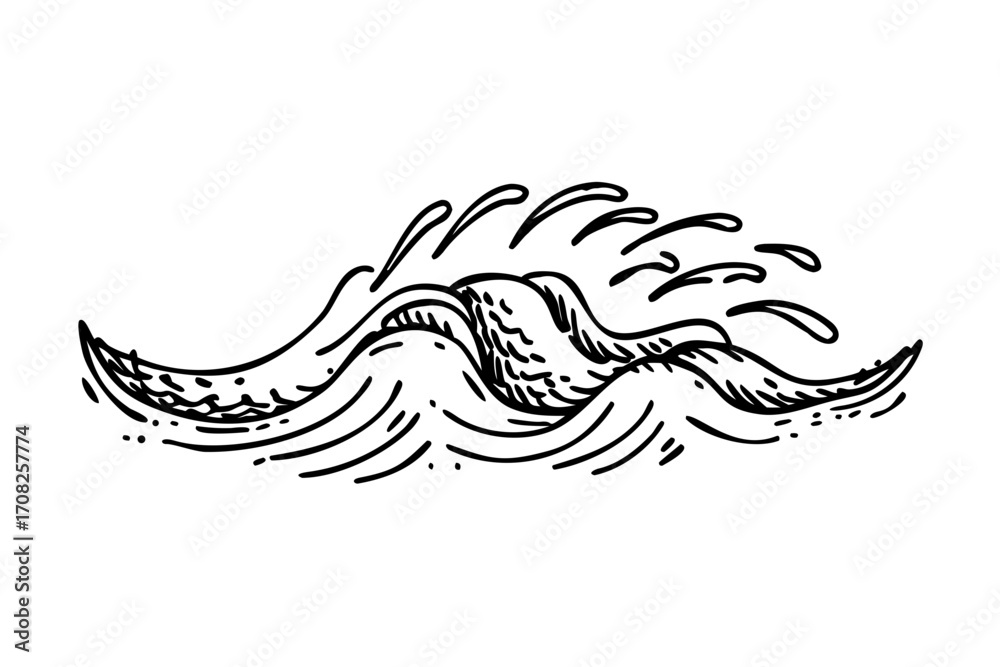 Naklejka premium Ocean sea waves splash.