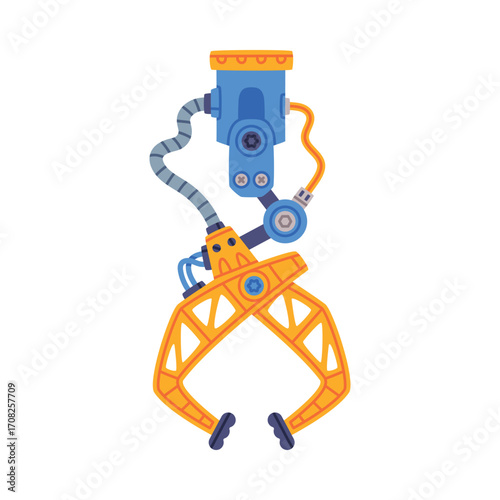 Mechanical Grip and Grabbing Machine Robotic Tool Vector Illustration